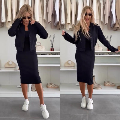 BelleAura™ – Elegant 2-Piece Set for Autumn & Winter