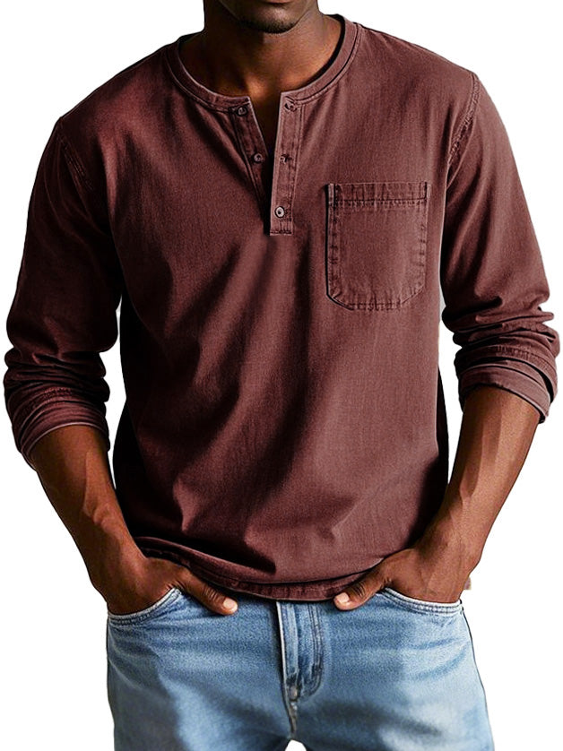 Henley| Vintage shirt with long sleeves