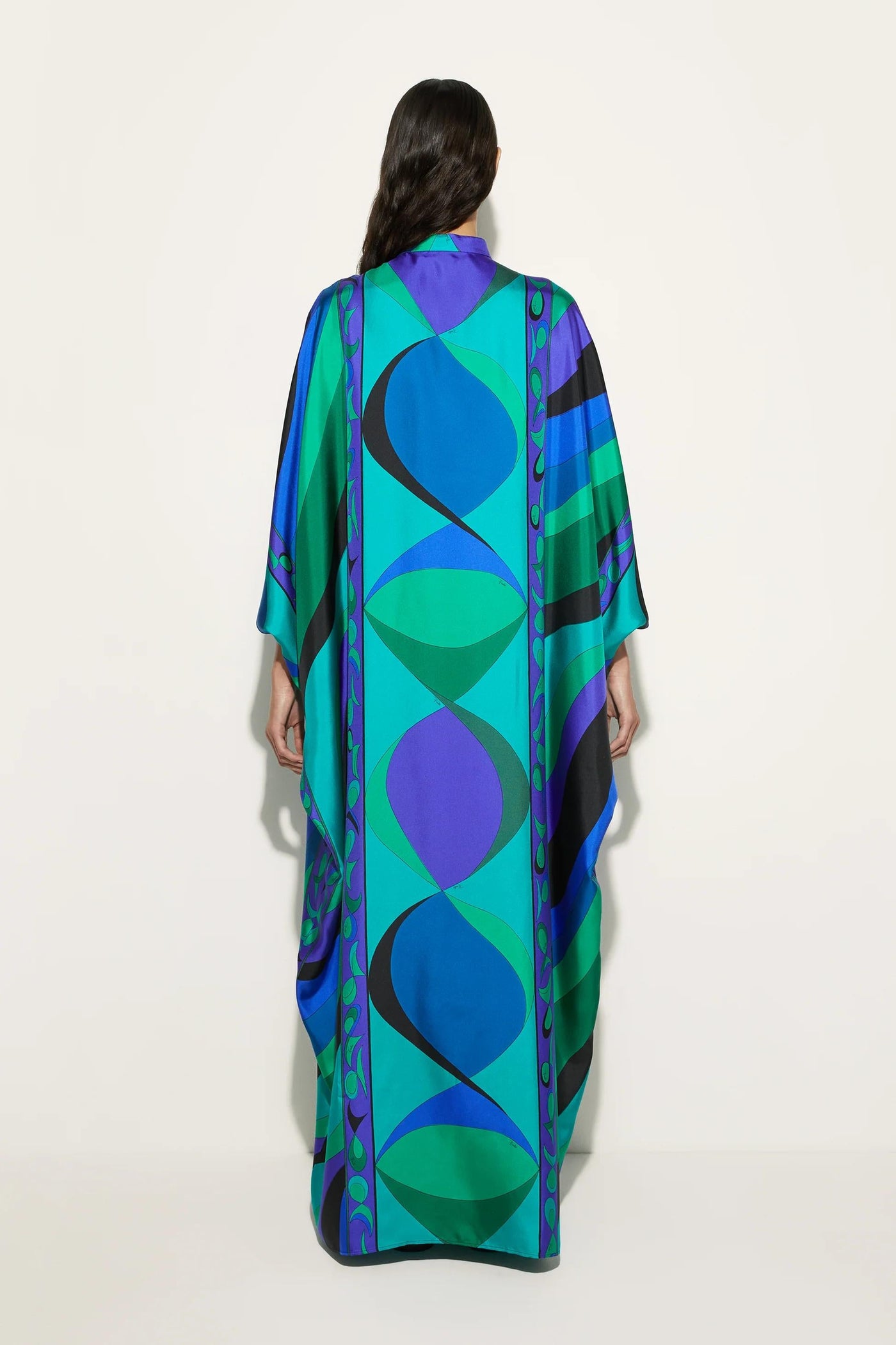 KaleaWave™ | Satijnen Kaftan met Psychedelische Print
