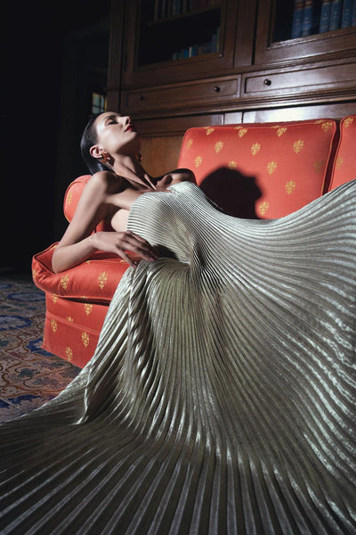 Aurevelle™ | Elegant Plissé Gala Gown