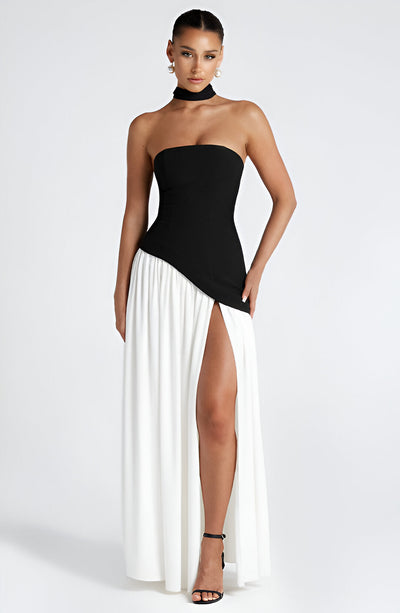 Lunaria™ Elegant Contrast Maxi Dress