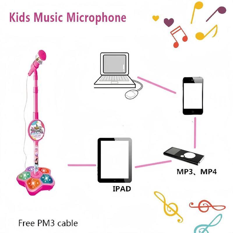 Melodrio™ – Supporto Microfono per Karaoke per Bambini con Luce e Musica