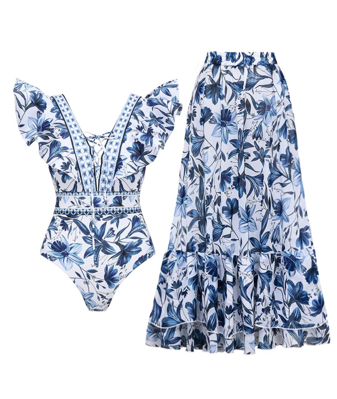 Solayna™ – 2 in 1 Swimsuit with Elegant Skirt Touch