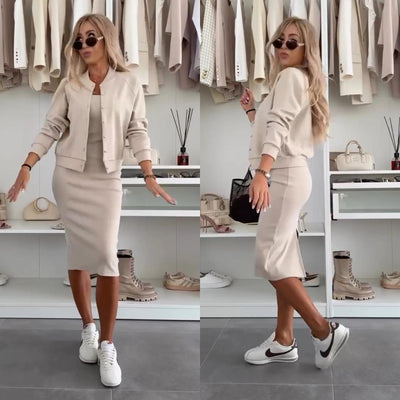 BelleAura™ – Elegant 2-Piece Set for Autumn & Winter