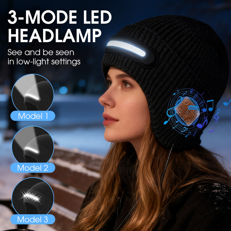 Aurivex™ – Beanie con Luce LED e Audio Bluetooth Integrato