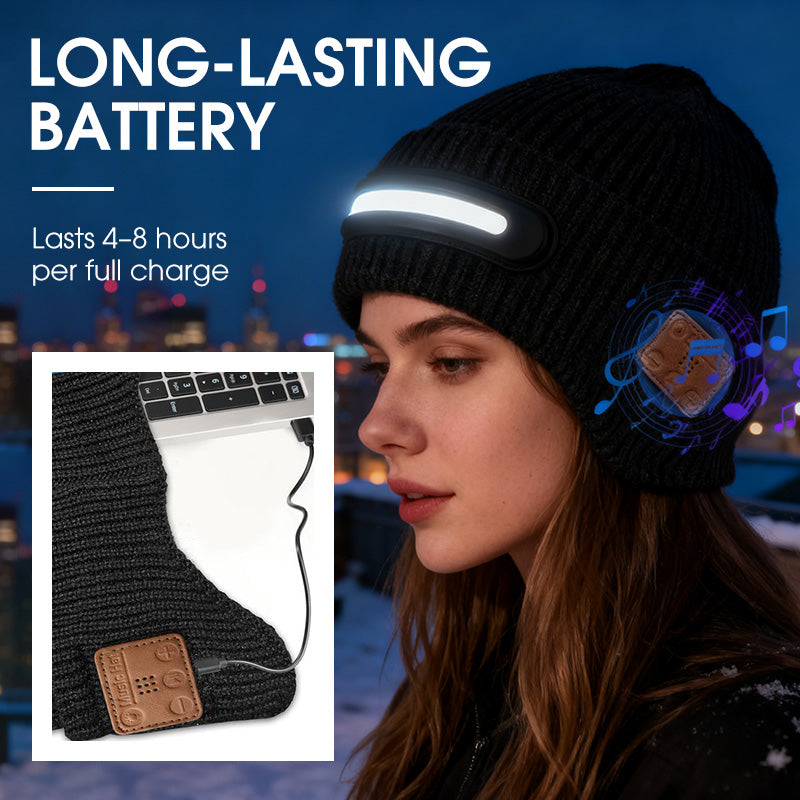 Aurivex™ – Beanie con Luce LED e Audio Bluetooth Integrato